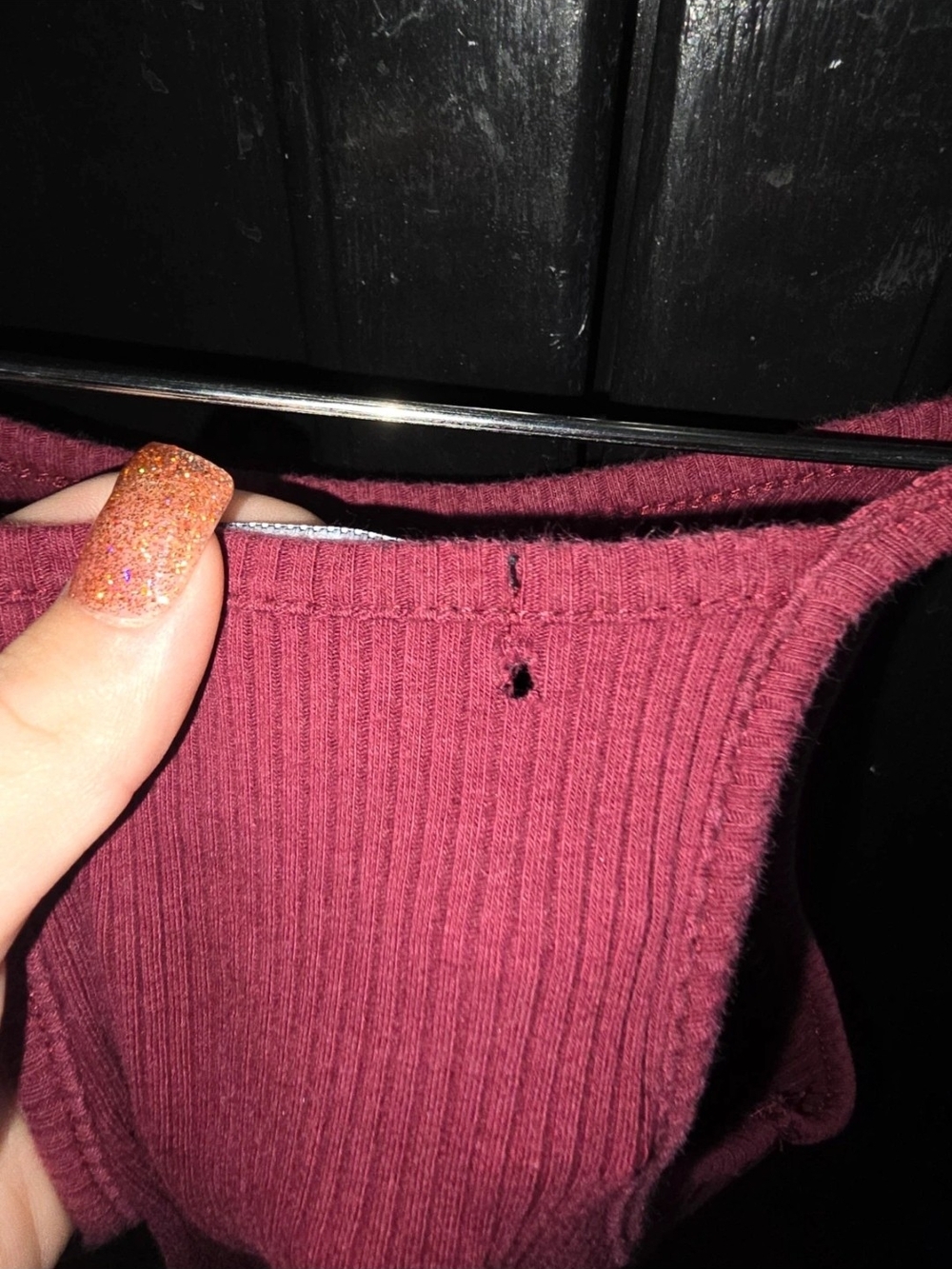 Brandy Melville Ribbed Tank Top - Deep Raspberry - Picture 3 of 3